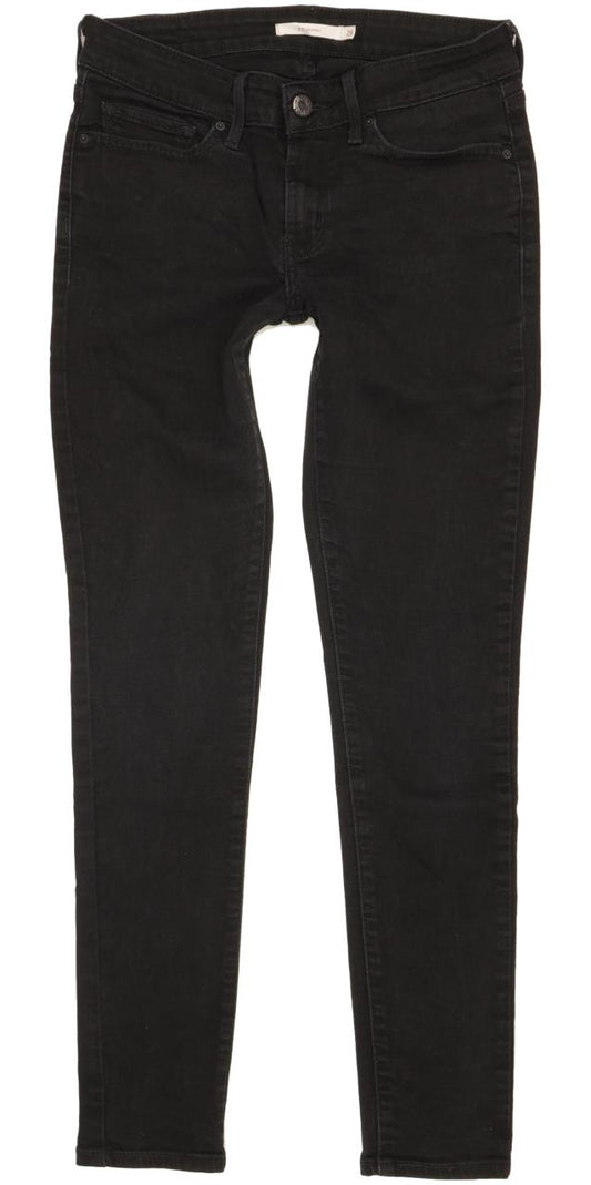 Levi's 711 Women Black Skinny Slim Stretch Jeans W28 L29