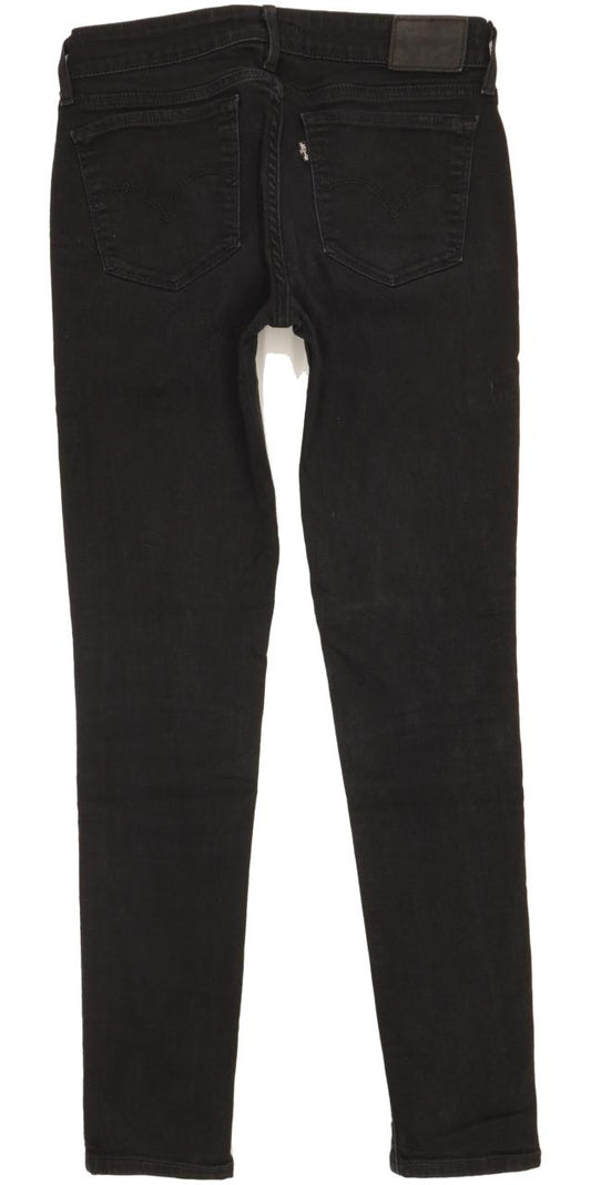 Levi's 711 Women Black Skinny Slim Stretch Jeans W28 L29
