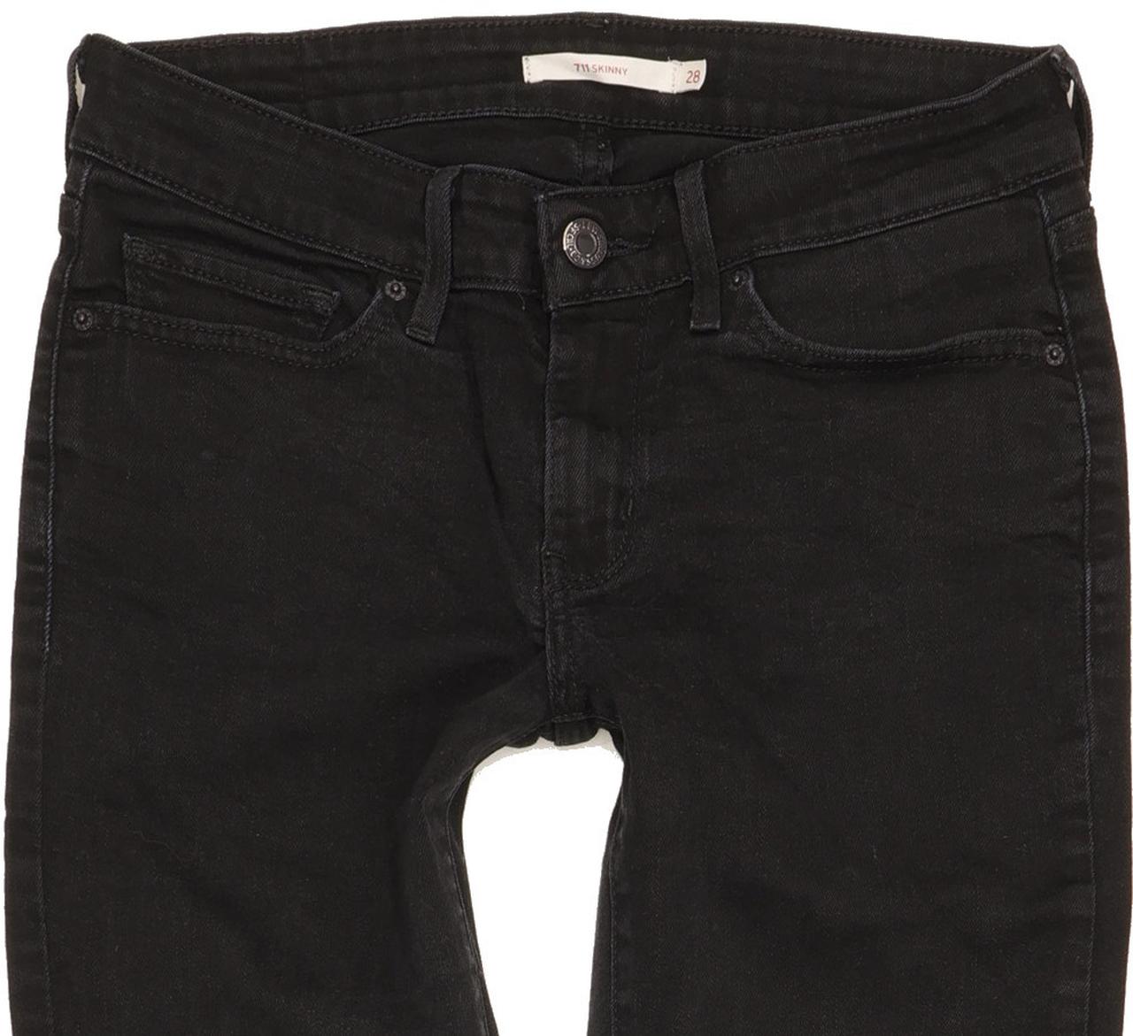 Levi's 711 Women Black Skinny Slim Stretch Jeans W28 L29