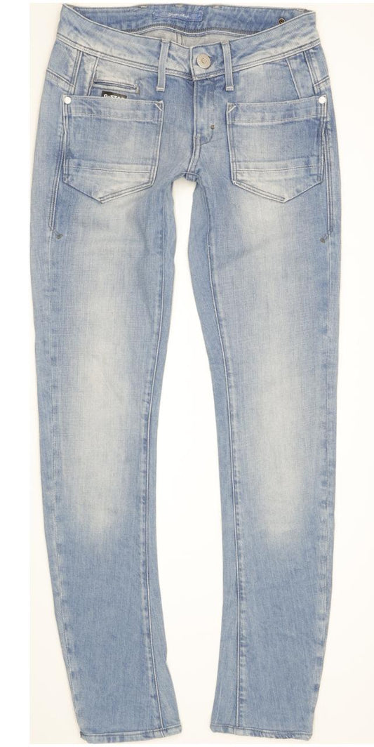 G-Star Low T Women Blue Skinny Slim Stretch Jeans W25 L30
