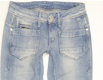 G-Star Low T Women Blue Skinny Slim Stretch Jeans W25 L30