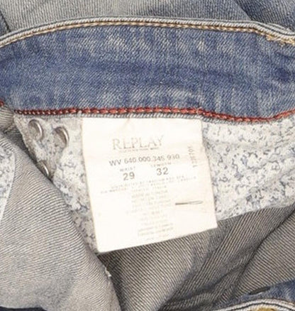 Replay Radixes Women Blue Straight Slim Stretch Jeans W29 L32
