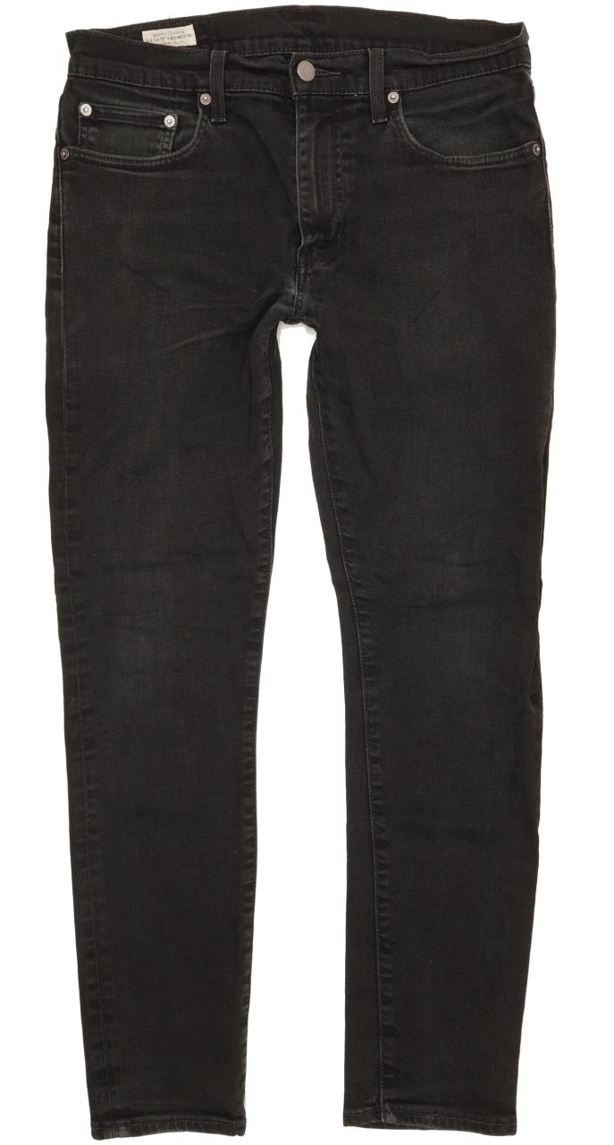 Levi's 512 Men Black Tapered Slim Stretch Jeans W32 L30