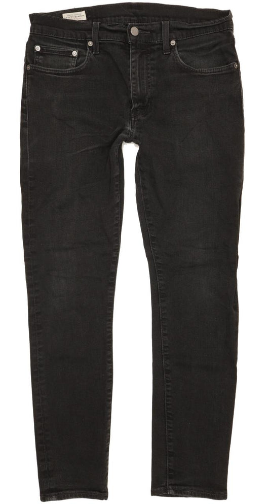 Levi's 512 Men Black Tapered Slim Stretch Jeans W32 L30