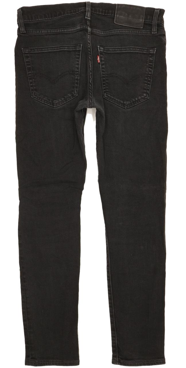 Levi's 512 Men Black Tapered Slim Stretch Jeans W32 L30