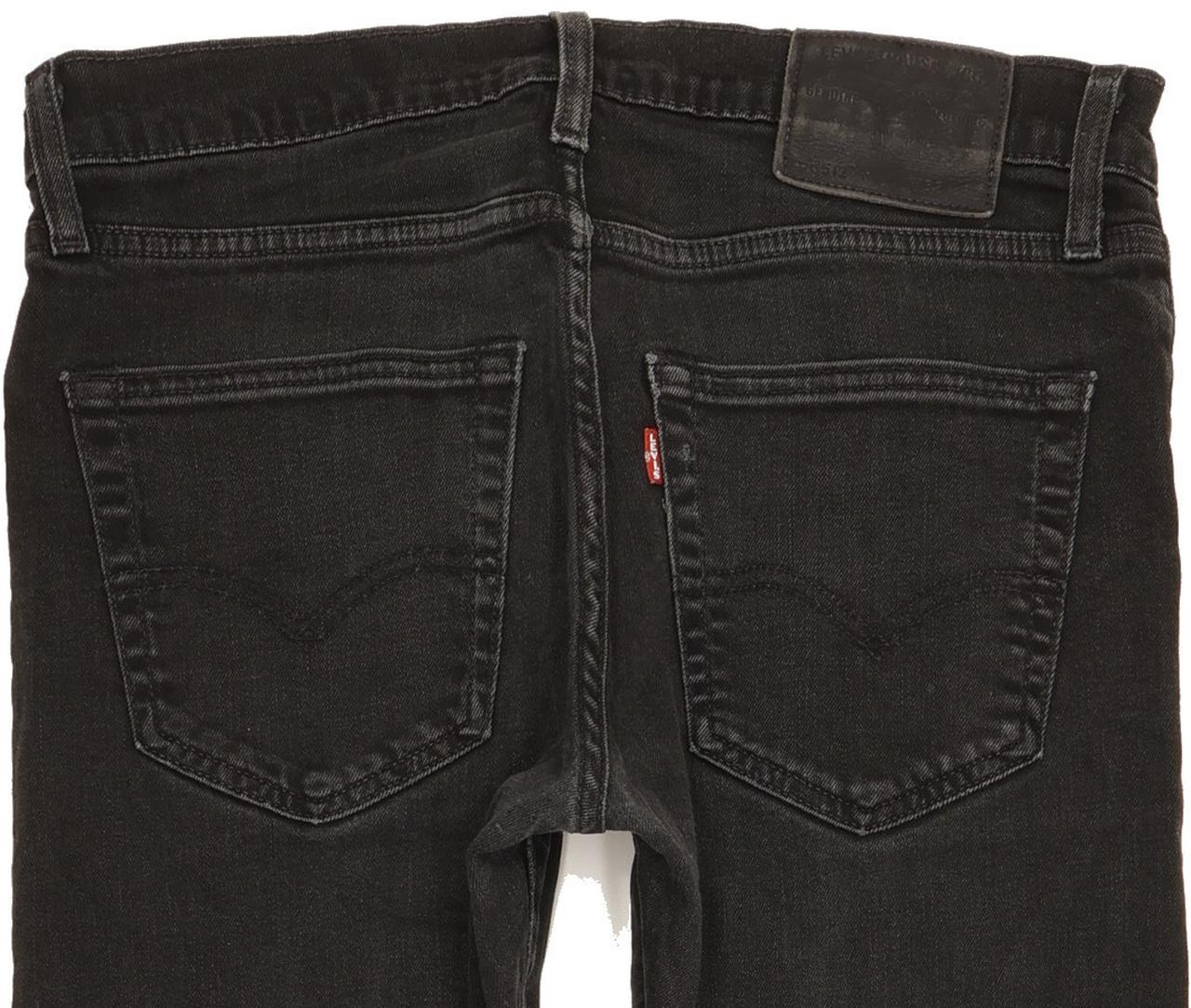 Levi's 512 Men Black Tapered Slim Stretch Jeans W32 L30