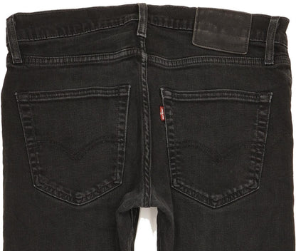 Levi's 512 Men Black Tapered Slim Stretch Jeans W32 L30