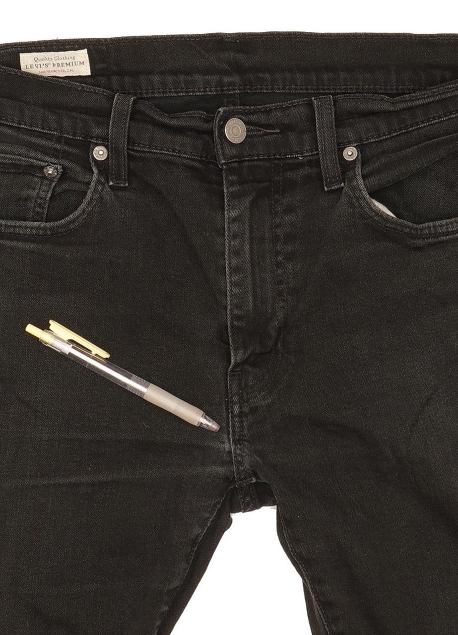 Levi's 512 Men Black Tapered Slim Stretch Jeans W32 L30
