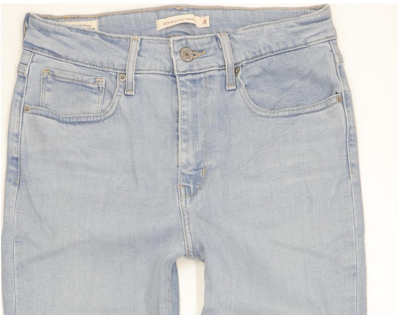 Levi's 721 Blue Skinny Slim Stretch Jeans High Waisted W28 L30