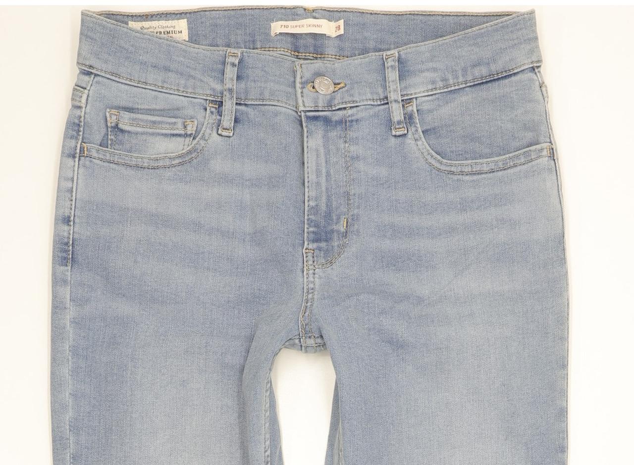 Levi's 710 Super Women Blue Skinny Slim Stretch Jeans W28 L30