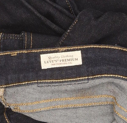 Levi's 712 Women Navy Straight Slim Stretch Jeans W28 L28