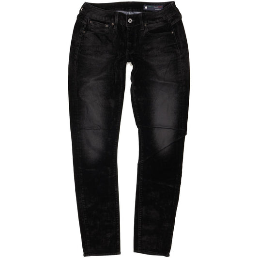 G-Star 3301 Mid Women Black Skinny Slim Stretch Jeans W30 L31
