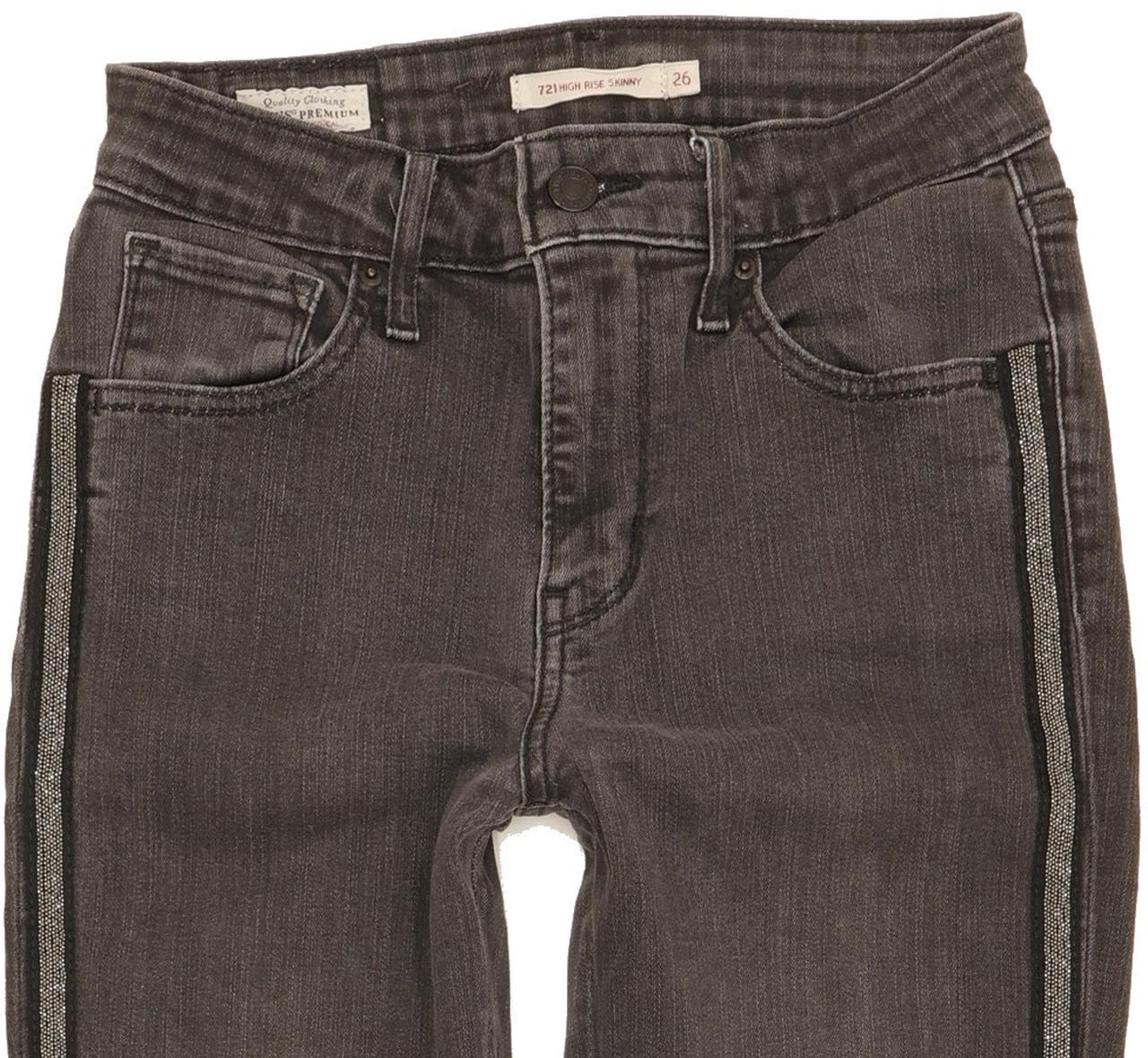Levi's 721 Women Grey Skinny Slim Stretch Jeans W26 L30