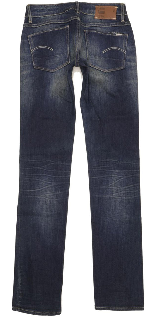 G-Star 3301 Women Blue Straight Slim Stretch Jeans W26 L34
