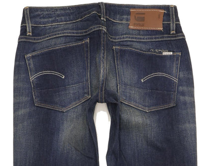G-Star 3301 Women Blue Straight Slim Stretch Jeans W26 L34
