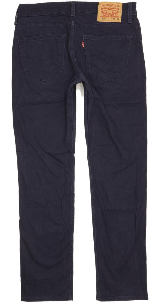 Levi's 511 Men Navy Straight Slim Stretch Jeans W32 L31