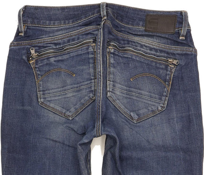 G-Star Midge Zip Women Beige Skinny Slim Stretch Jeans W28 L28