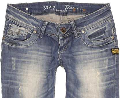 G-Star Women Blue Straight Slim Jeans W30 L28