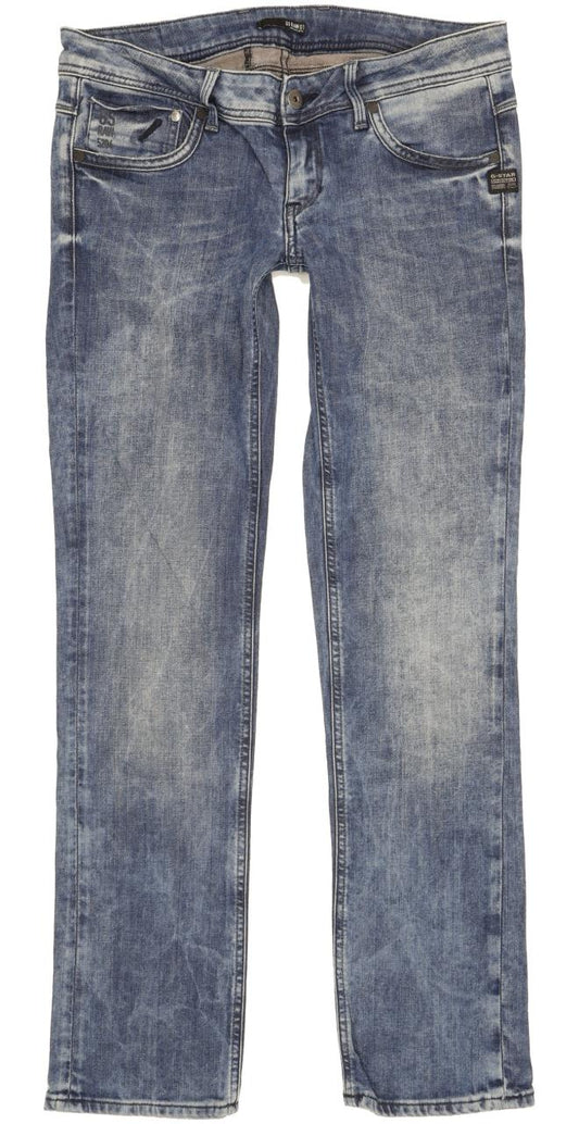 G-Star Attacc Women Blue Straight Slim Stretch Jeans W30 L31
