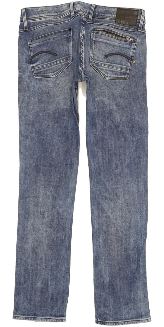 G-Star Attacc Women Blue Straight Slim Stretch Jeans W30 L31