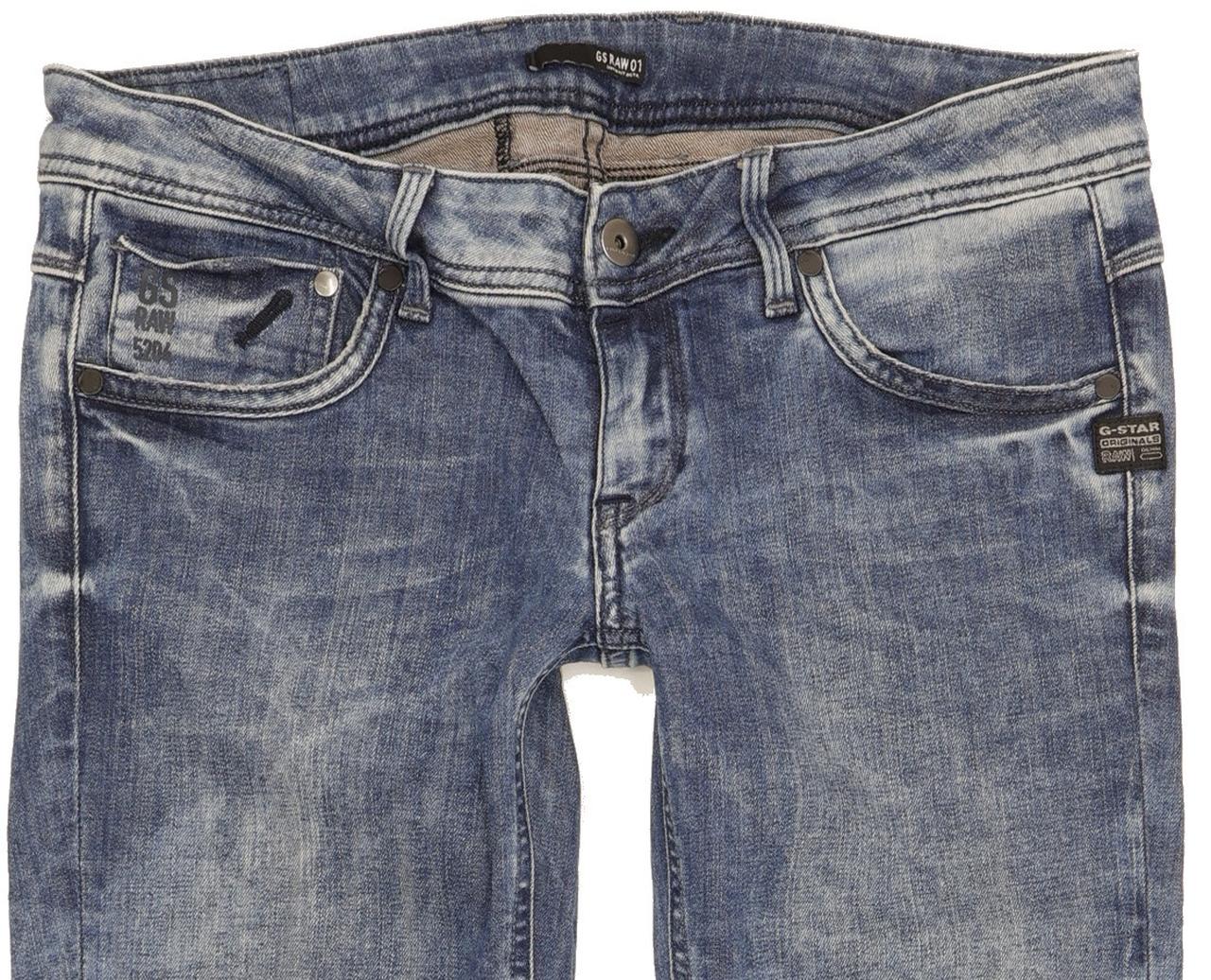 G-Star Attacc Women Blue Straight Slim Stretch Jeans W30 L31