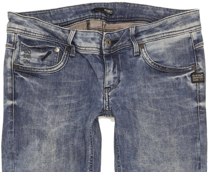 G-Star Attacc Women Blue Straight Slim Stretch Jeans W30 L31
