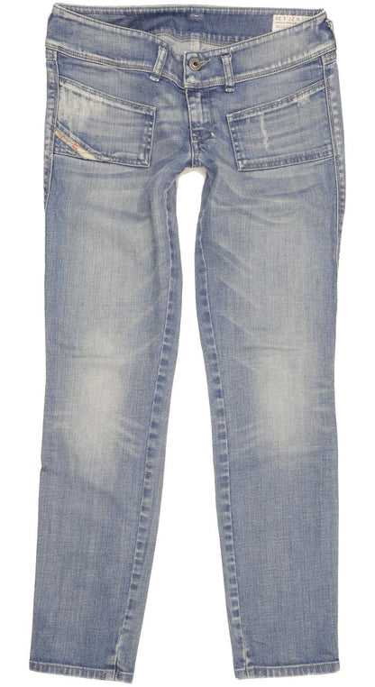 Diesel Hushy Ankle Women Blue Tapered Slim Stretch Jeans W27 L34