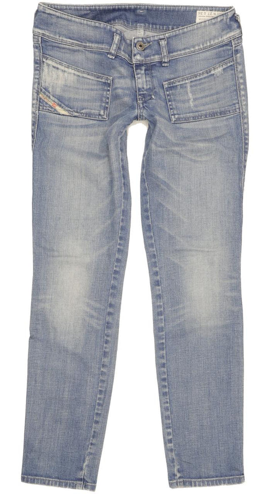 Diesel Hushy Ankle Women Blue Tapered Slim Stretch Jeans W27 L34