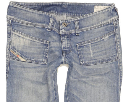 Diesel Hushy Ankle Women Blue Tapered Slim Stretch Jeans W27 L34