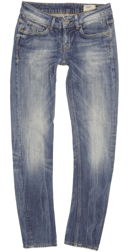 G-Star 3301 Women Blue Skinny Slim Stretch Jeans W26 L30