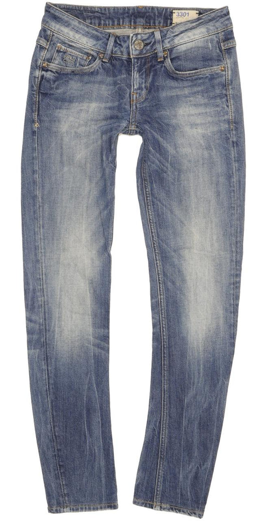 G-Star 3301 Women Blue Skinny Slim Stretch Jeans W26 L30