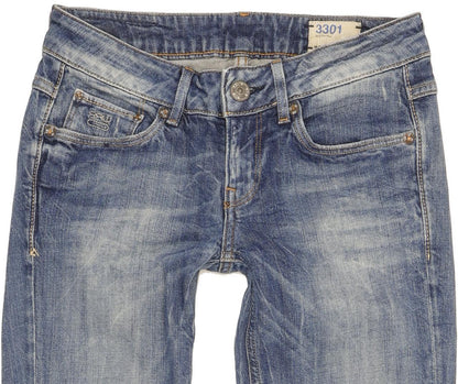 G-Star 3301 Women Blue Skinny Slim Stretch Jeans W26 L30