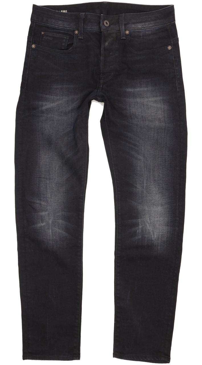 G-Star 3301 Men Navy Straight Slim Stretch Jeans W28 L29