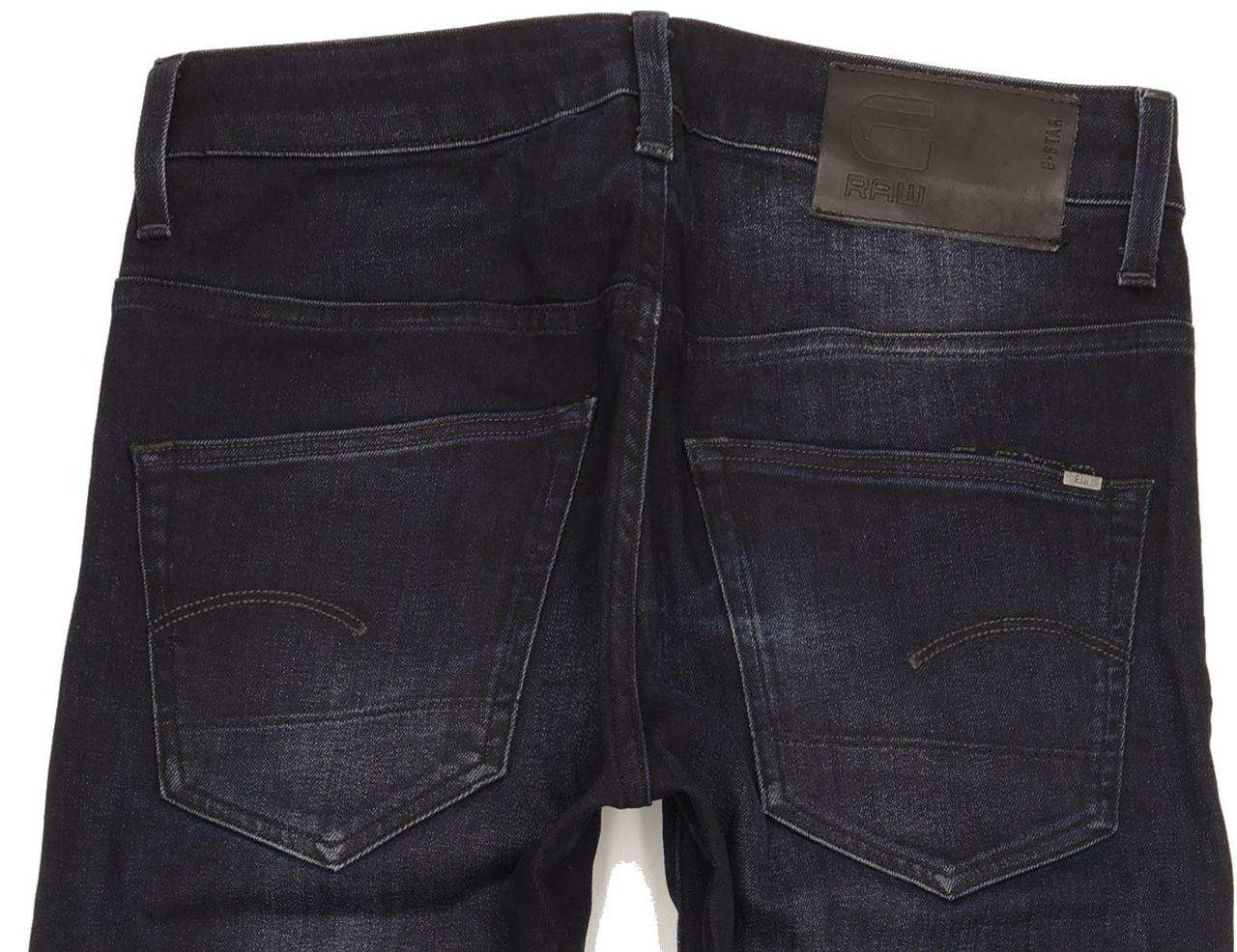 G-Star 3301 Men Navy Straight Slim Stretch Jeans W28 L29