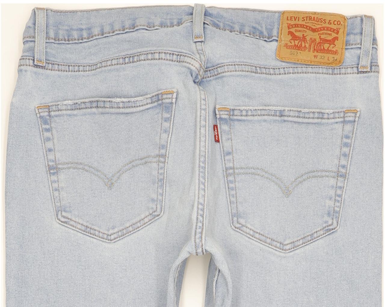 Levi's 512 Men Blue Tapered Slim Jeans W32 L32