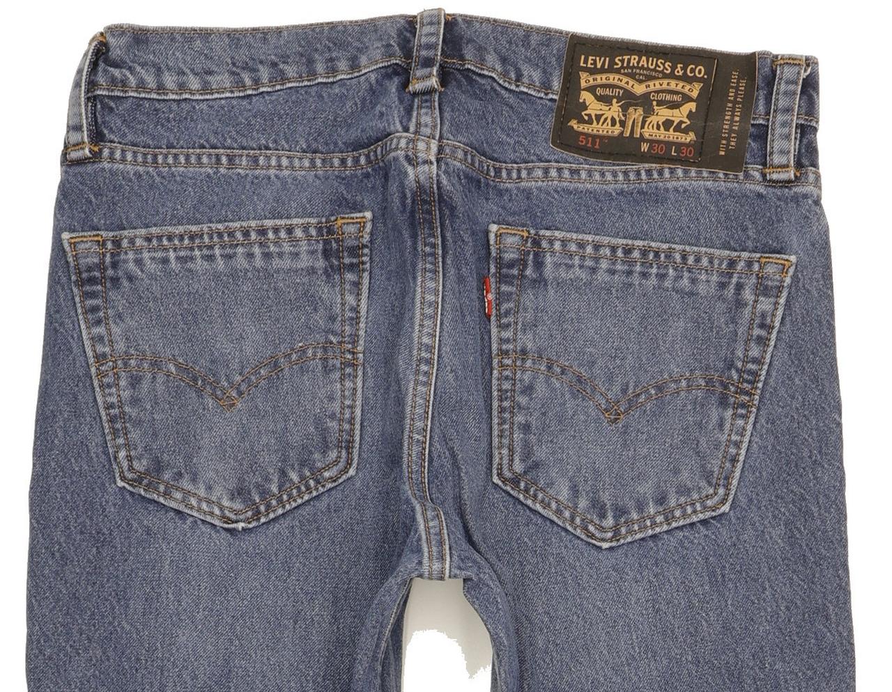 Levi's 511 Men Blue Straight Slim Stretch Jeans W30 L30