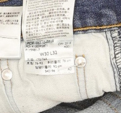 Levi's 510 Men Blue Skinny Slim Stretch Jeans W30 L31