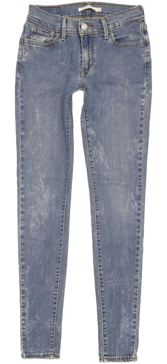 Levi's 710 Super Women Blue Skinny Slim Stretch Jeans W26 L30