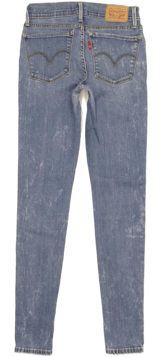 Levi's 710 Super Women Blue Skinny Slim Stretch Jeans W26 L30