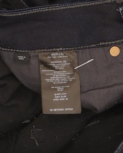 G-Star 3301 Men Navy Straight Slim Jeans W29 L31