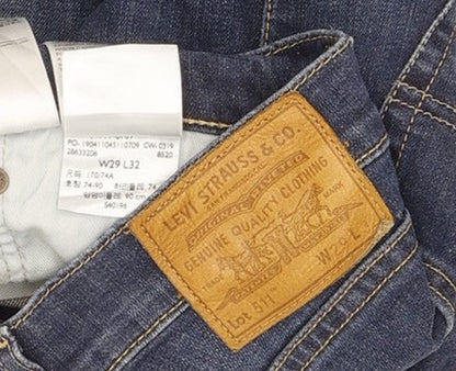 Levi's 511 Men Blue Straight Slim Stretch Jeans W29 L31
