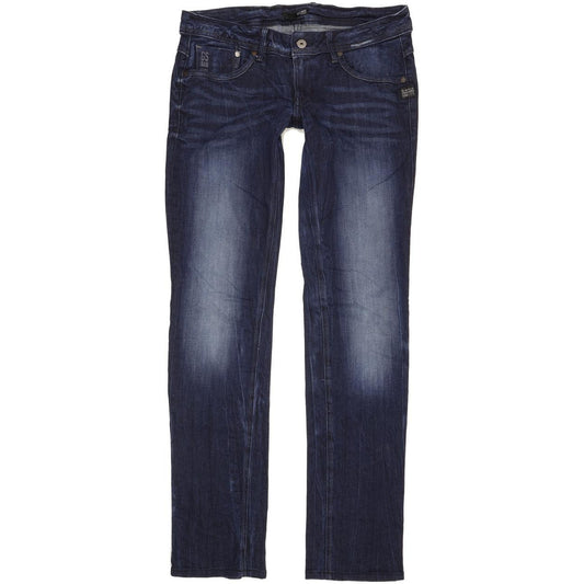 G-Star Attacc Women Blue Straight Slim Stretch Jeans W29 L33