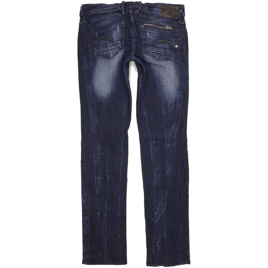 G-Star Attacc Women Blue Straight Slim Stretch Jeans W29 L33