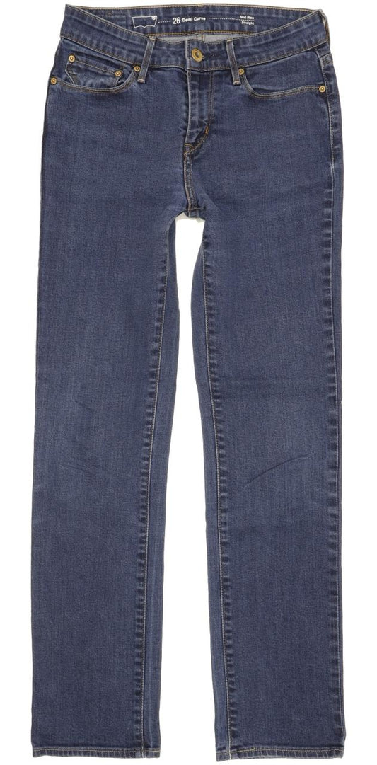 Levi's Demi Curve Women Blue Straight Slim Stretch Jeans W26 L29