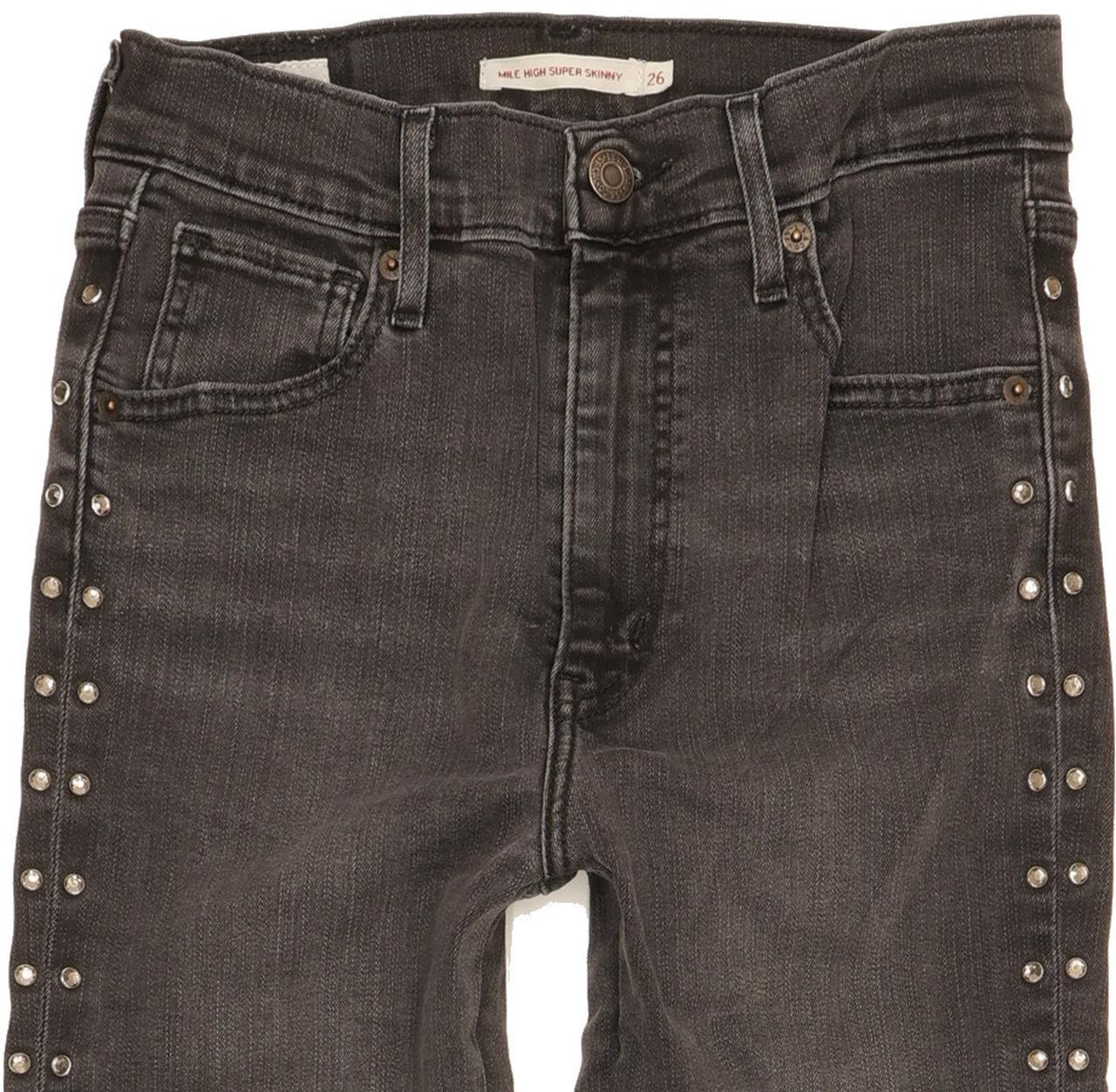 Levi's Mile Women Charcoal Skinny Slim Stretch Jeans W26 L30