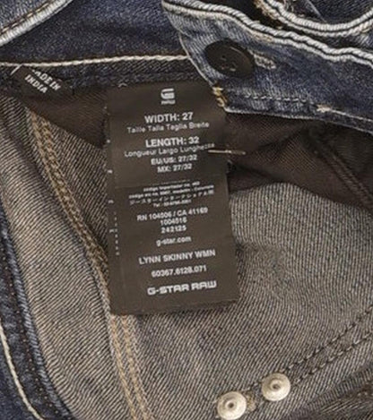 G-Star Lynn Women Blue Skinny Slim Stretch Jeans W27 L31