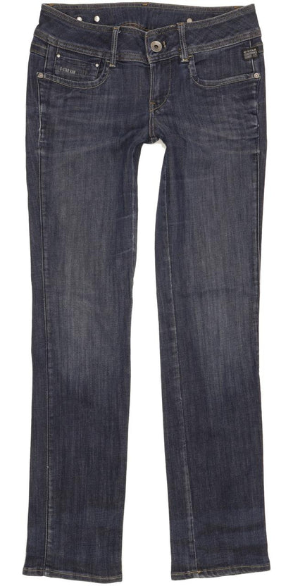 G-Star New Ford Women Blue Straight Slim Stretch Jeans W28 L32