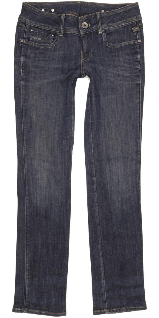 G-Star New Ford Women Blue Straight Slim Stretch Jeans W28 L32
