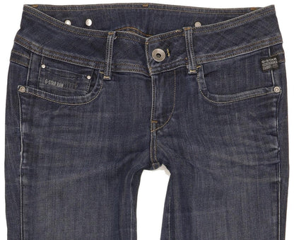 G-Star New Ford Women Blue Straight Slim Stretch Jeans W28 L32