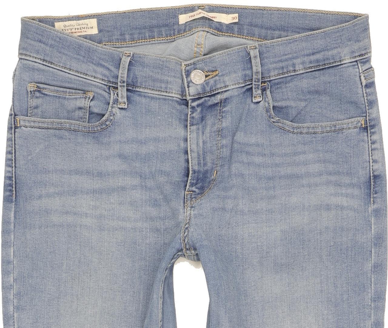 Levi's 710 Super Women Blue Skinny Slim Stretch Jeans W30 L28